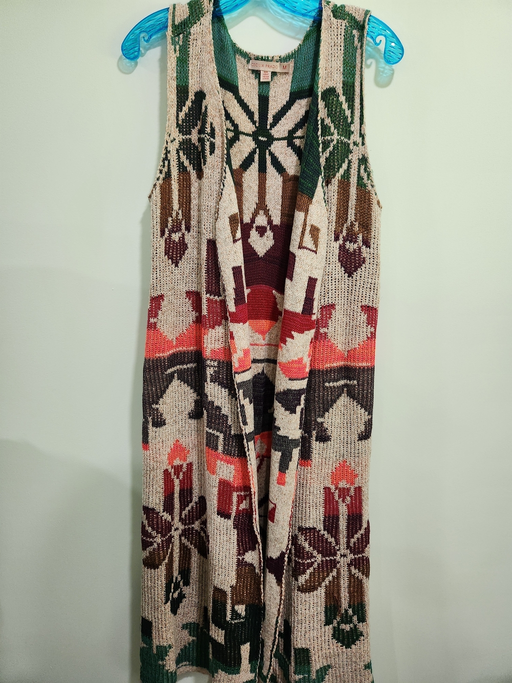 Bohemian Open-Front Knit Cardigan Vest in Multi-Color